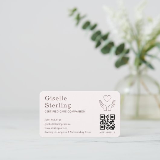 Home Help Caregiver QR Code 名刺 (スタンド正面)