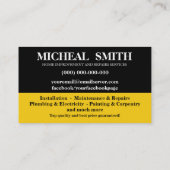 Home improvement and repair handyman services 名刺 (裏面)