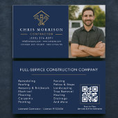 Home Improvement QR Code Photo Navy Blue Gold 名刺