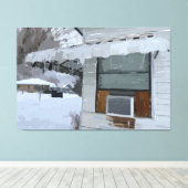 Home in Winter Stretted Canvas Print キャンバスプリント (インサイチュ (ウッドフロア))