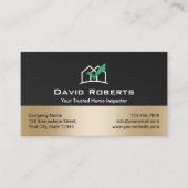 Home Inspection Modern Black & Gold Real Estate 名刺 (正面)