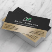 Home Inspection Modern Black & Gold Real Estate 名刺