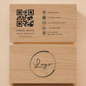 Home Inspector Wood Professional QR Code 名刺