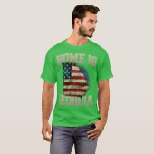Home is Georgia USA US map gift unique fans Proud  Tシャツ (正面フル)