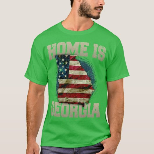 Home is Georgia USA US map gift unique fans Proud  Tシャツ (正面)
