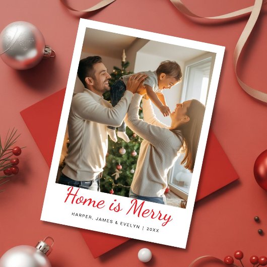 Home Is Merry Family Christmas card シーズンカード