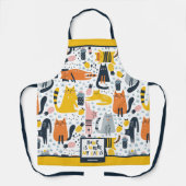 Home is My Cat モノグラムの Where Name Kitchen エプロン (正面)