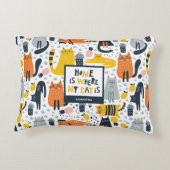 Home is My Cat モノグラムの Where Pattern Name アクセントクッション (裏面)