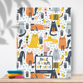 Home is My Cat モノグラムの Where Pattern Name ノートブック