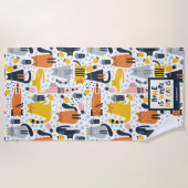 Home is My Cat モノグラムの Where Pattern Name ビーチタオル (正面)