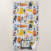 Home is My Cat モノグラムの Where Pattern Name ビーチタオル (正面)