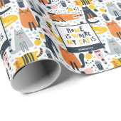 Home is My Cat モノグラムの Where Pattern Name ラッピングペーパー (ロールコーナー)