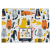 Home is My Cat モノグラムの Where Pattern Name ラージペーパーバッグ (正面)