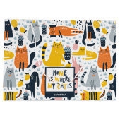 Home is My Cat モノグラムの Where Pattern Name ラージペーパーバッグ (裏面)