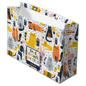 Home is My Cat モノグラムの Where Pattern Name ラージペーパーバッグ (正面アングル)