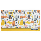 Home is My Cat モノグラムの Where Pattern Name 枕カバー (正面)