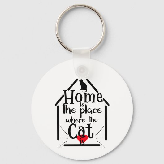 Home is place the cat is, House Silhouette キーホルダー (正面)