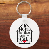 Home is place the cat is, House Silhouette キーホルダー (正面)