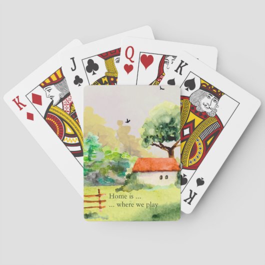 Home is... Watercolor Countryside トランプ (裏面)