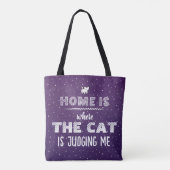 Home Is Where Cat Is Judging Me Funny トートバッグ (裏面)