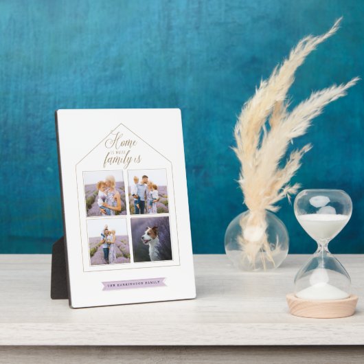 Home is Where Family Is - Photo Collage White フォトプラーク (側面)