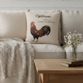 Home Is Where Family Is Rooster Decorative Pillow クッション