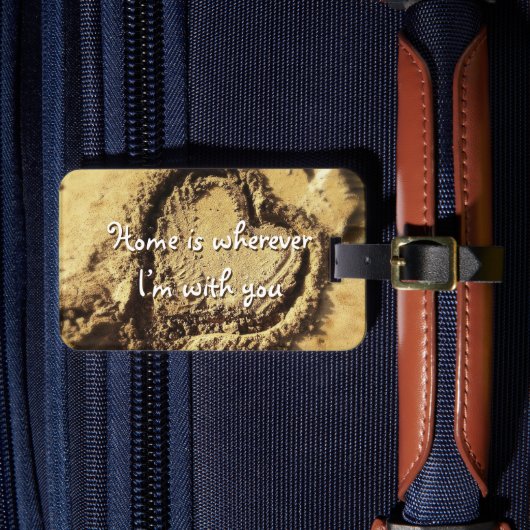 Home is Where I'S With Youハートin Sand Photo ラゲッジタグ (正面インサイチュ4)