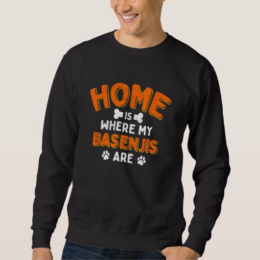 Home Is Where My Basenjis Are Dog Dad Fur Dad スウェットシャツ (正面)