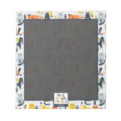 Home is Where My Cat モノグラムの Is Name ノートパッド (正面)