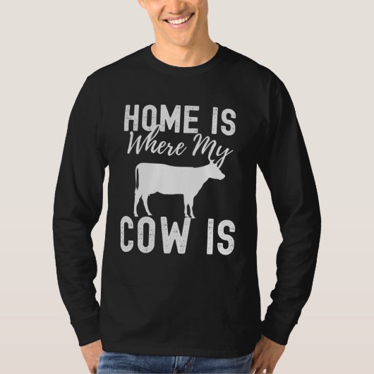 Home is Where My Cow Is Cute Farm Animal Tシャツ (正面)