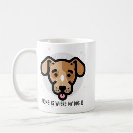 Home is Where My Dog Is - Cute Puppy Design コーヒーマグカップ