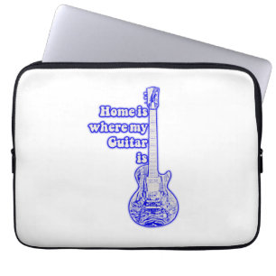 Home is where my guitar is. vintage blue guitar ラップトップスリーブ