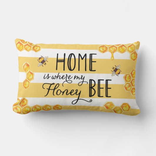 Home is Where My Honey Bee ランバークッション (正面)
