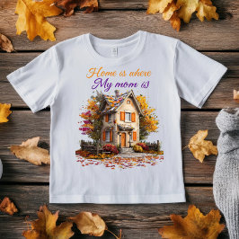 Home Is Where My Mom Is ミニマリストの秋の引用 Tシャツ