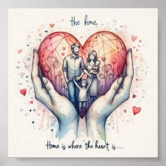 Home is Where theハートisプリント ポスター