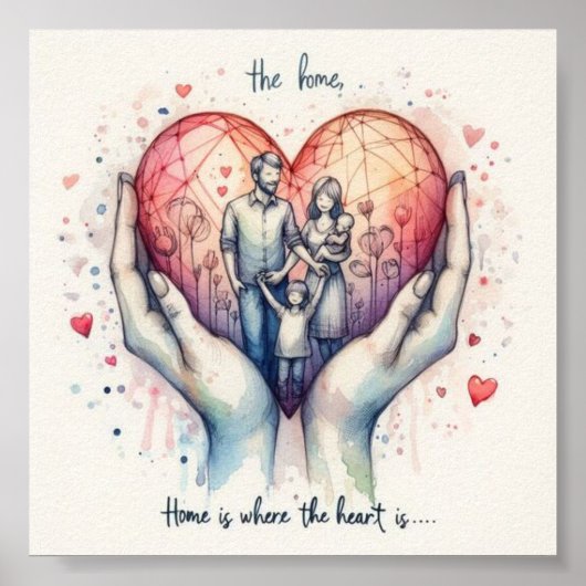 Home is Where theハートisプリント ポスター (正面)