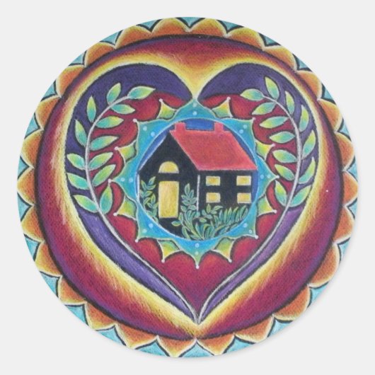 Home is Where the ハートis Sticker ラウンドシール (正面)