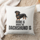 Home Is Where the Black & Tan Dachshund Is クッション (ブランケット)