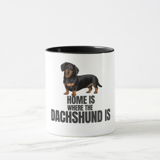 Home Is Where the Black & Tan Dachshund Is Coffee  マグカップ (中央)