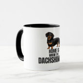 Home Is Where the Black & Tan Dachshund Is Coffee  マグカップ (正面左)