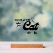 Home is where the cat is  アクリルサイン (ニュートラル)