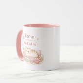 Home is Where The Cat Is Cute Kitty Coffee Pink マグカップ (正面左)
