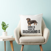 Home Is Where the Chocolate & Tan Dachshund クッション (椅子)