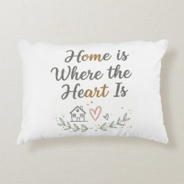 Home Is Where the Heart Is – 居心地の良いウォールアートの引用 アクセントクッション