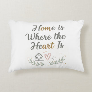 Home Is Where the Heart Is – 居心地の良いウォールアートの引用 アクセントクッション