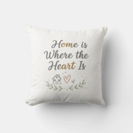 Home Is Where the Heart Is – 居心地の良いウォールアートの引用 クッション