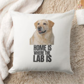 Home Is Where the Lab Is Throw Pillow クッション (ブランケット)