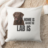 Home Is Where the Lab Is Throw Pillow クッション (ブランケット)