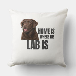 Home Is Where the Lab Is Throw Pillow クッション
