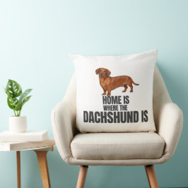 Home Is Where the Red Dachshund Is クッション